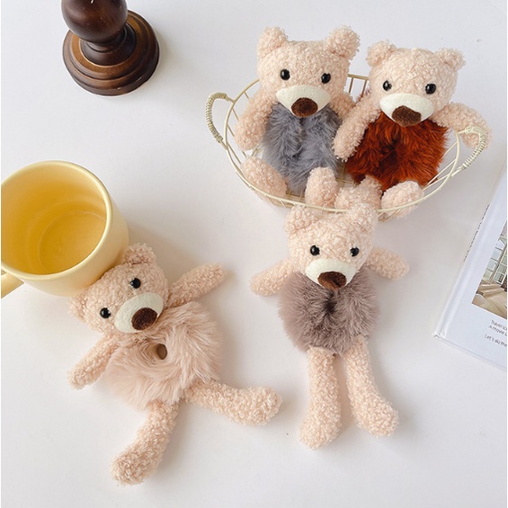 IKAT RAMBUT WANITA KOREA BEAR BONEKA LUCU KUNCIRAN RAMBUT AKSESORIS FASHION KOREA IMPORT AK76