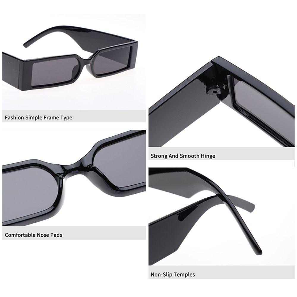 Lily Rectangle Sunglasses Vintage Shades Eyewear Bingkai Kecil