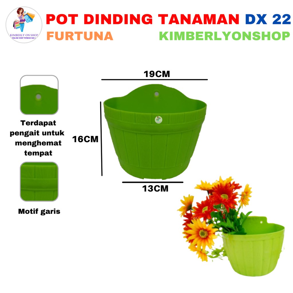 Kimberlyonshop Pot Dinding Pot Tanaman Bunga Warna Warni Pot Dinding DX 22 Fortuna