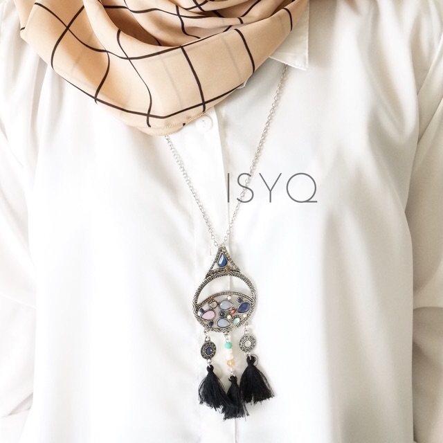 Aksesoris Kalung Hijab Panjang Unik Etnik