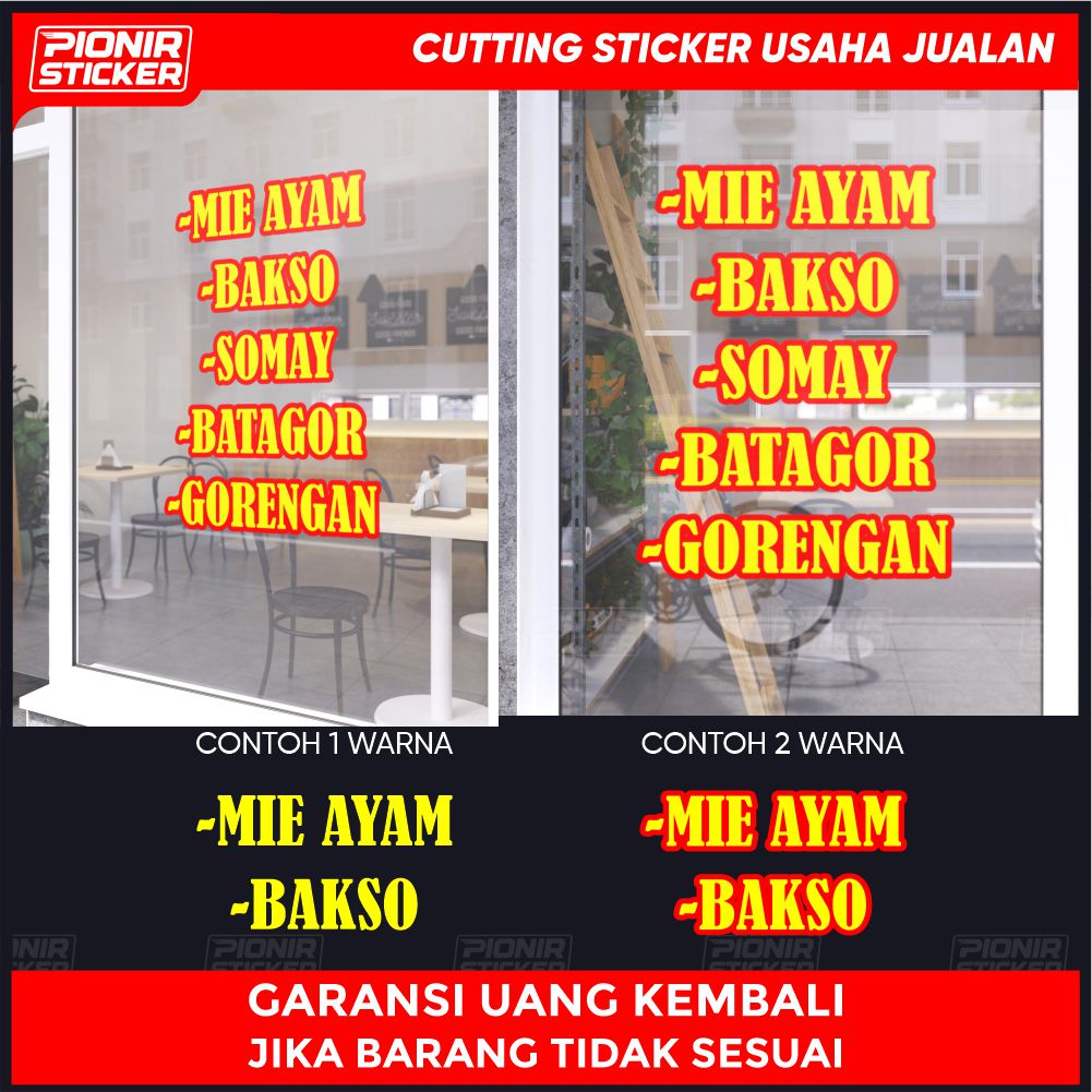 Stiker Kaca Usaha Jualan Cutting Sticker Huruf Etalse Tulisan Bebas Bebas Bisa Custom