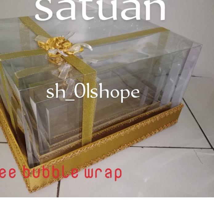 

Special - kotak seserahan full mika pita silang SATUAN. free bubble wrap