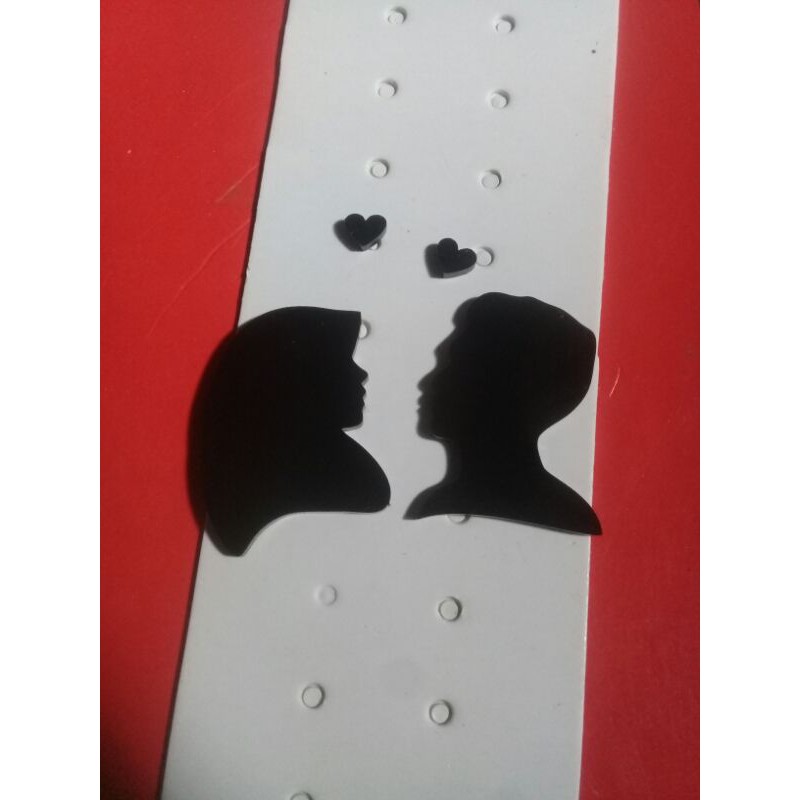 Siluet couple hijab bahan akrilik