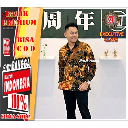 W097 Baju Batik Pria Kemeja Undangan Pesta Kerja Lengan Panjang  Premium Original
