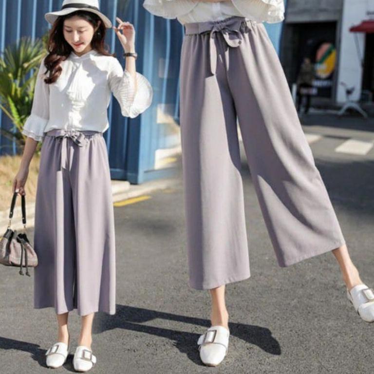 MOJ.27Jn22υ | celana kulot ribbon pant wolfis celana kulot panjang wolfis