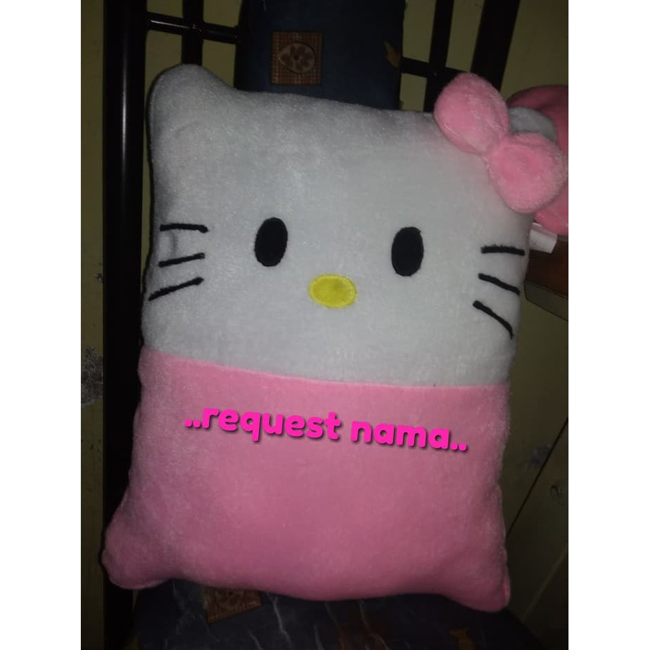 Boneka hello Kitty kotak / bantal hello Kitty nama / bantal nama