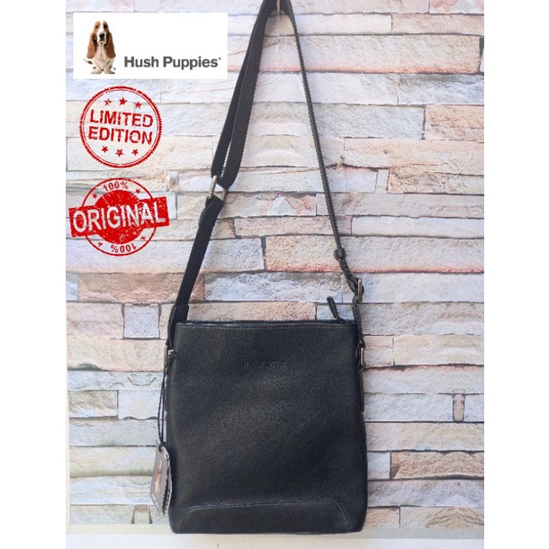 tas selempang pria hush puppies ori 100% - selempang pria kulit asli