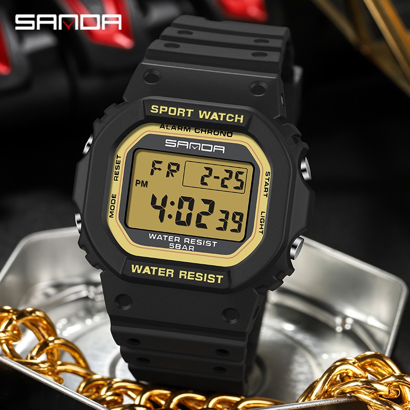 SANDA 2107 Jam Tangan Pria Wanita Digital Tali Rubber Shockproof Anti Air WATCHKITE WKOS