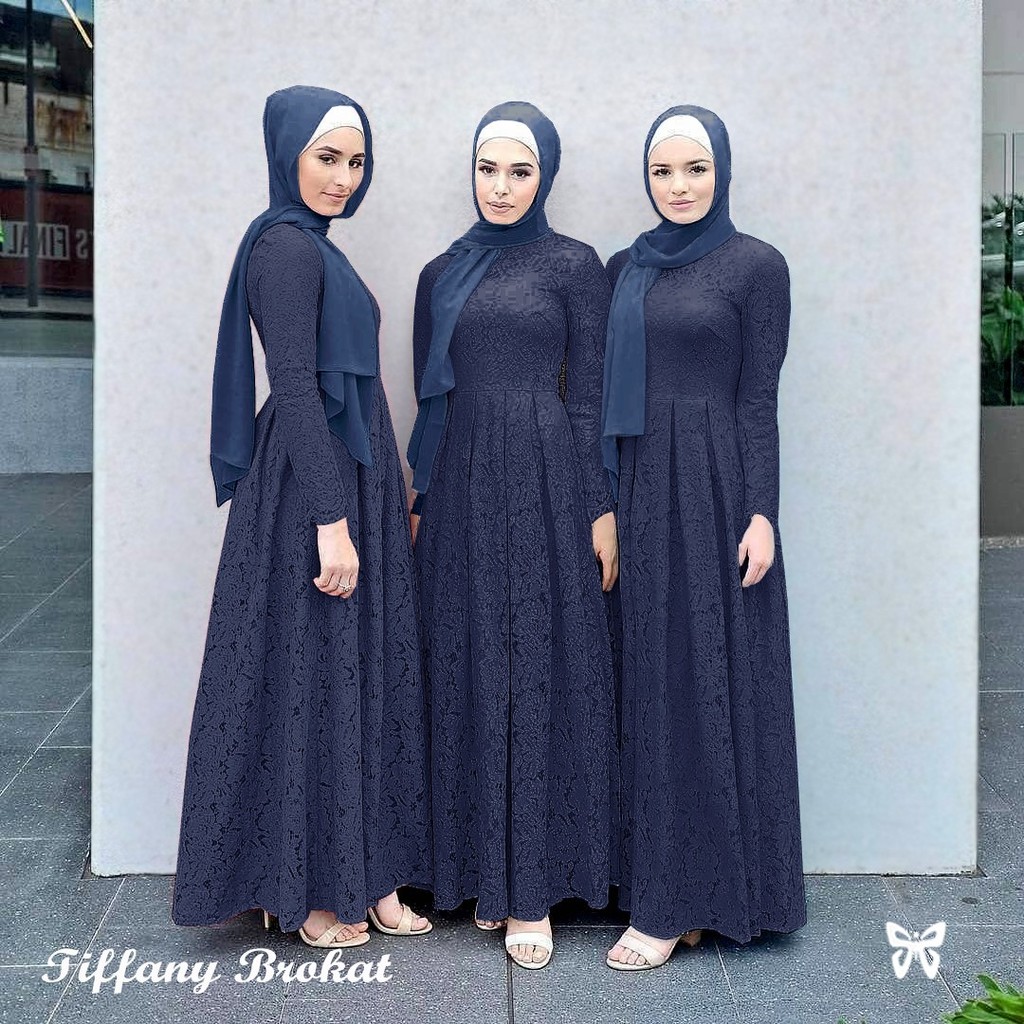 HOPYLOVY - Gamis Wanita Tiffani Maxi Brukat