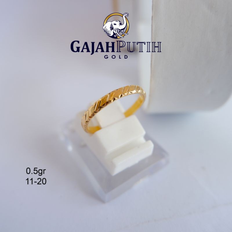 0,5 gr Cincin Model Pipa Betengan Emas Asli kodeO1051020