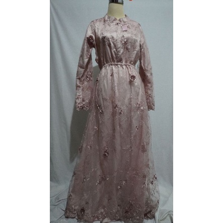 New Gaun Pengantin | Gaun Lamaran | Gaun Khitbah | Kebaya | Brokat | Gamis Kondangan  Pink Bunga buk
