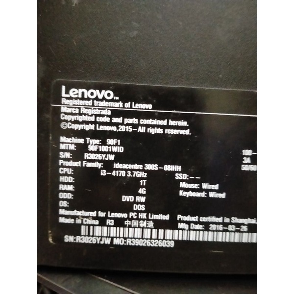 PC LENOVO DESKTOP SFF 90F1 I3 4160 RAM 8 GB HDD 500 GB DVD RW SLIM SIAP PAKAI