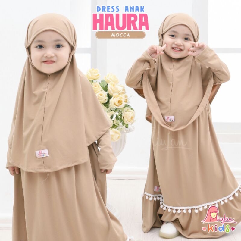 Dress Muslim Anak HAURA | MiuLan Kids | Baju Busana Muslim Gamis Gaun Anak Perempuan Cewek Lucu Imut
