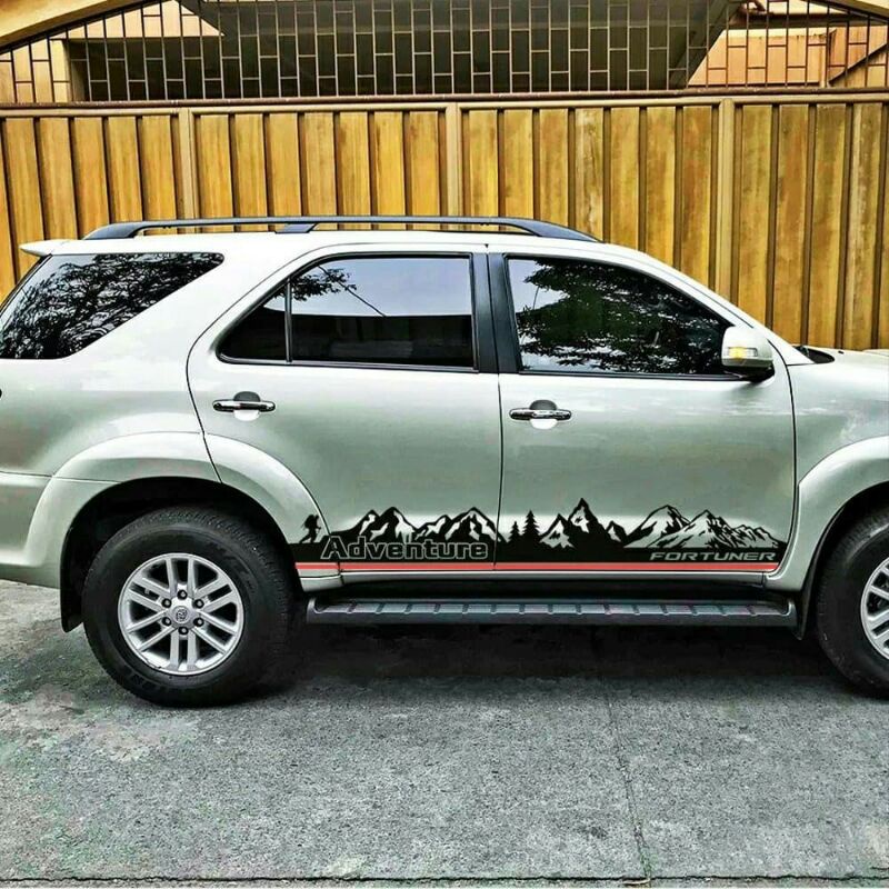 STICKER MOUNTAIN STRIPPING STIKER MOBIL FORTUNER PAJERO XPANDER RUSH CUSTOM TEXT