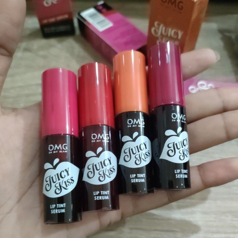 OMG Oh My Glam Juicy Kiss Lip Tint Serum Bibir  Original PBOM