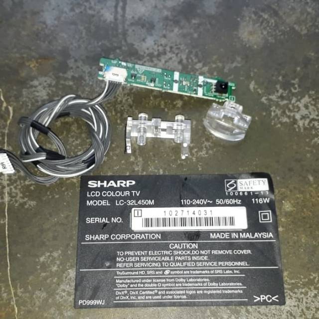 Remote Sensor IR Sharp LC32L450 LC32L450M 32L450 32L450M