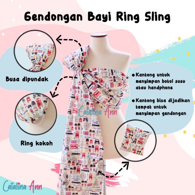 Gendongan Bayi Ring Sling Busa Motif