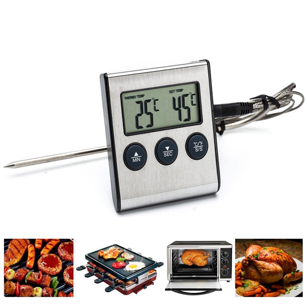 Termometer Masak Digital Bahan Stainless Steel untuk BBQ / Oven Portabel Thermometer