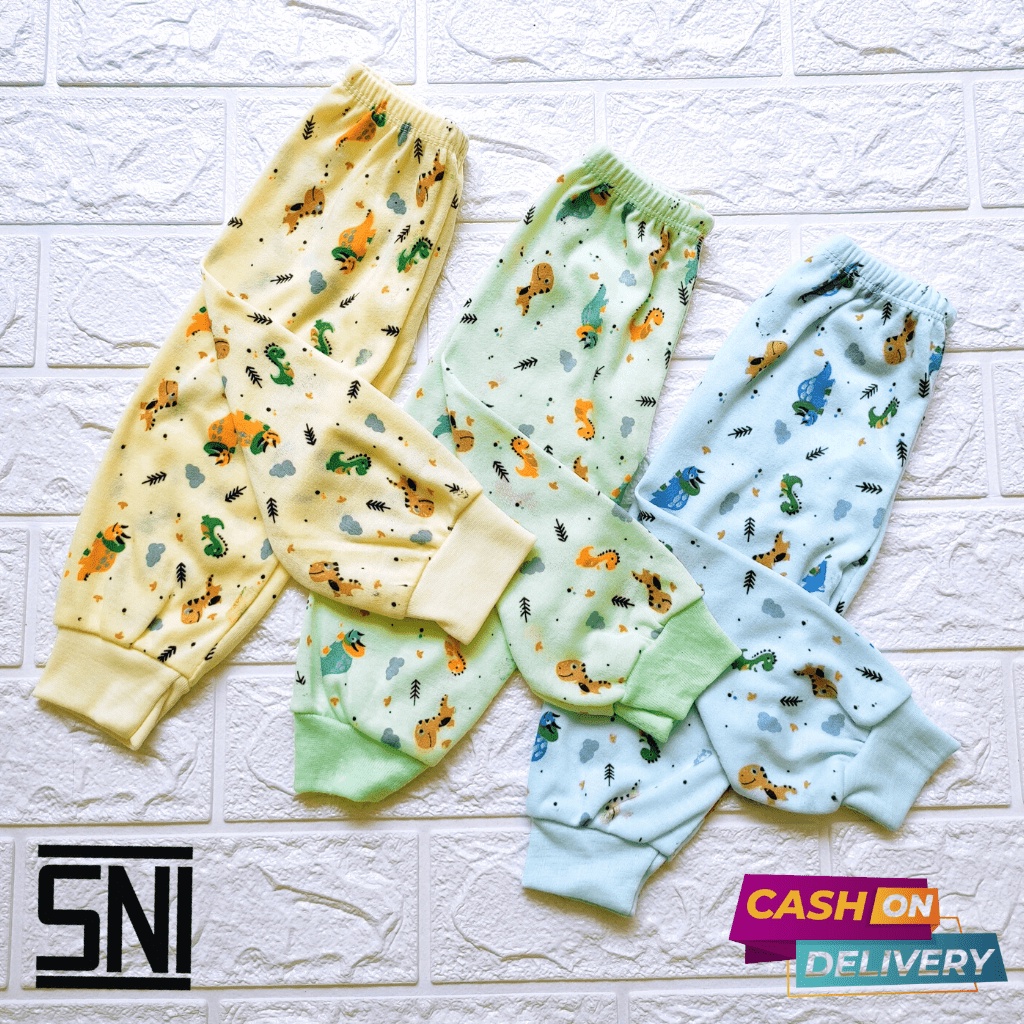 3 PCS Celana Bayi Panjang Celana Panjang Bayi Usia Newborn Size S M L XL Bawahan Bayi