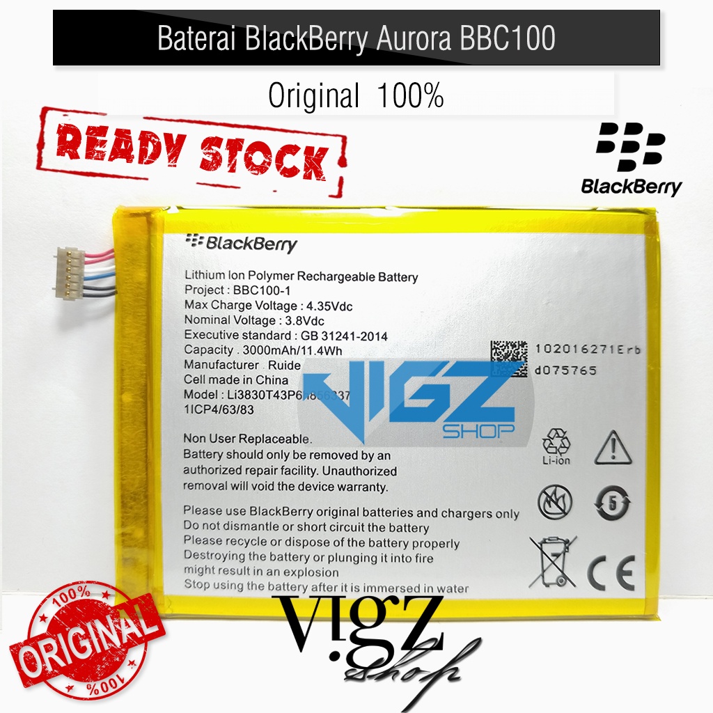 Battery Baterai Batre BlackBerry Aurora BBC100-1 Original 100%