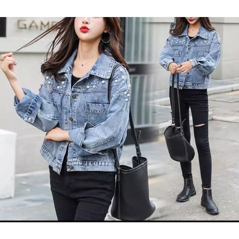 SERNS Jaket Jeans Raya | Jaket Jeans Wanita | Jaket Jins Wanita | Outer Jeans Wanita | Fashion Wanit