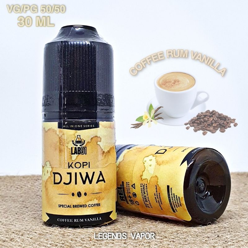 SALT NIC - LIQUID KOPI DJIWA Coffee Rum Vanilla 30ML 9MG AUTHENTIC