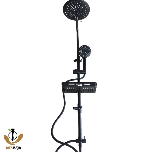 SHOWER TIANG BSS 995 BLACK BANO / SHOWER SET HITAM BULAT BANO