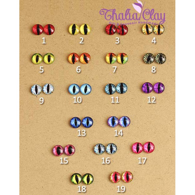 BOLA MATA BONEKA FIGURE CLAY EYE CHIP GLASS EYE BALL DRAGON BJD CABOCHON 8MM