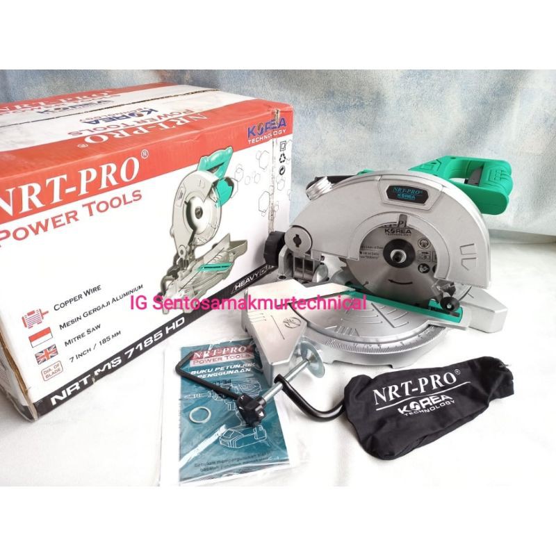 NRT PRO MS 7185 7&quot; Miter Mitre Saw Mesin Gergaji Potong Aluminium 7 Inchi