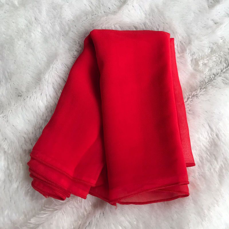 Selendang bali 2,5 m | Selendang crep cerah warna warni-Merah