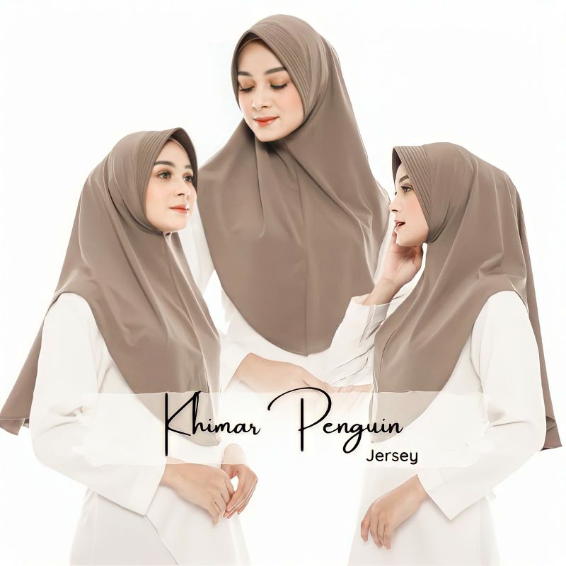 Hijab Instan Bergo Pet Pinguin Jersey / Jilbab Bergo Pet Instan