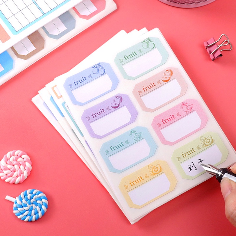6 Lembar Stiker Label Nama Motif Kartun Dengan Perekat