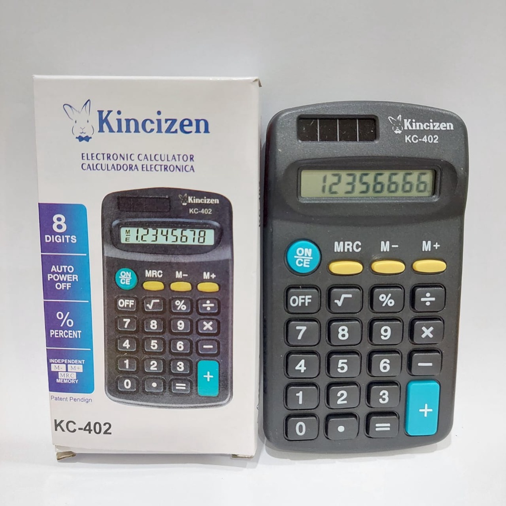 

Calculator Kincizen Kc 402 BATERAI A2 KC -402 KC 402 KC402 8 DIGIT 402 KALKULATOR