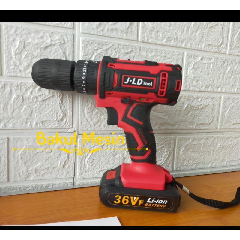 MESIN BOR CORDLESS 36 VOLT JLD / BOR BATERAI JLD