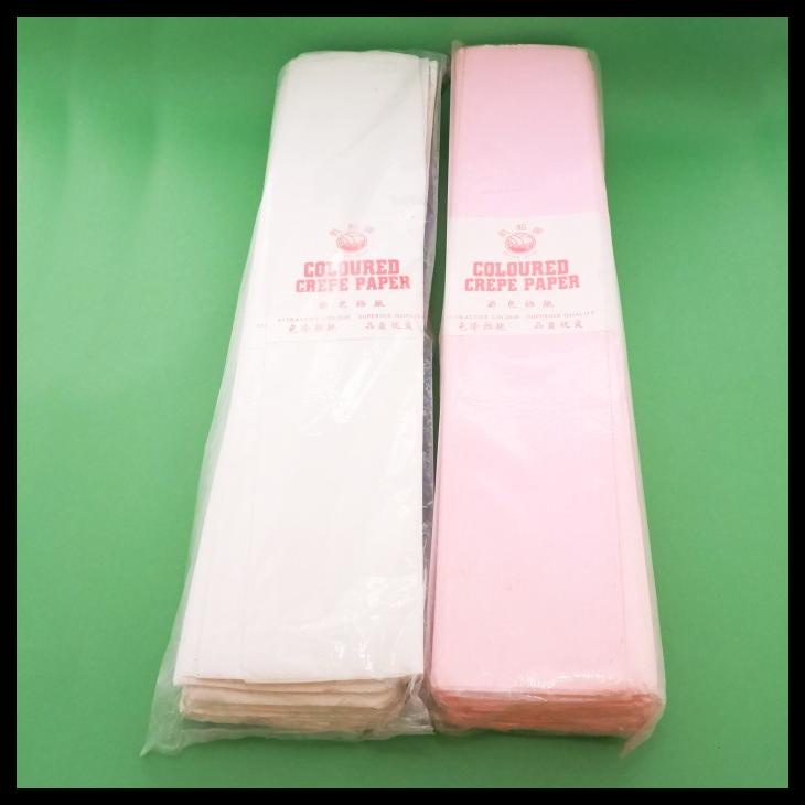 

Kertas Krap Merah Muda Putih Stock Lama Hiasan Dekorasi 1 Pack Isi 25