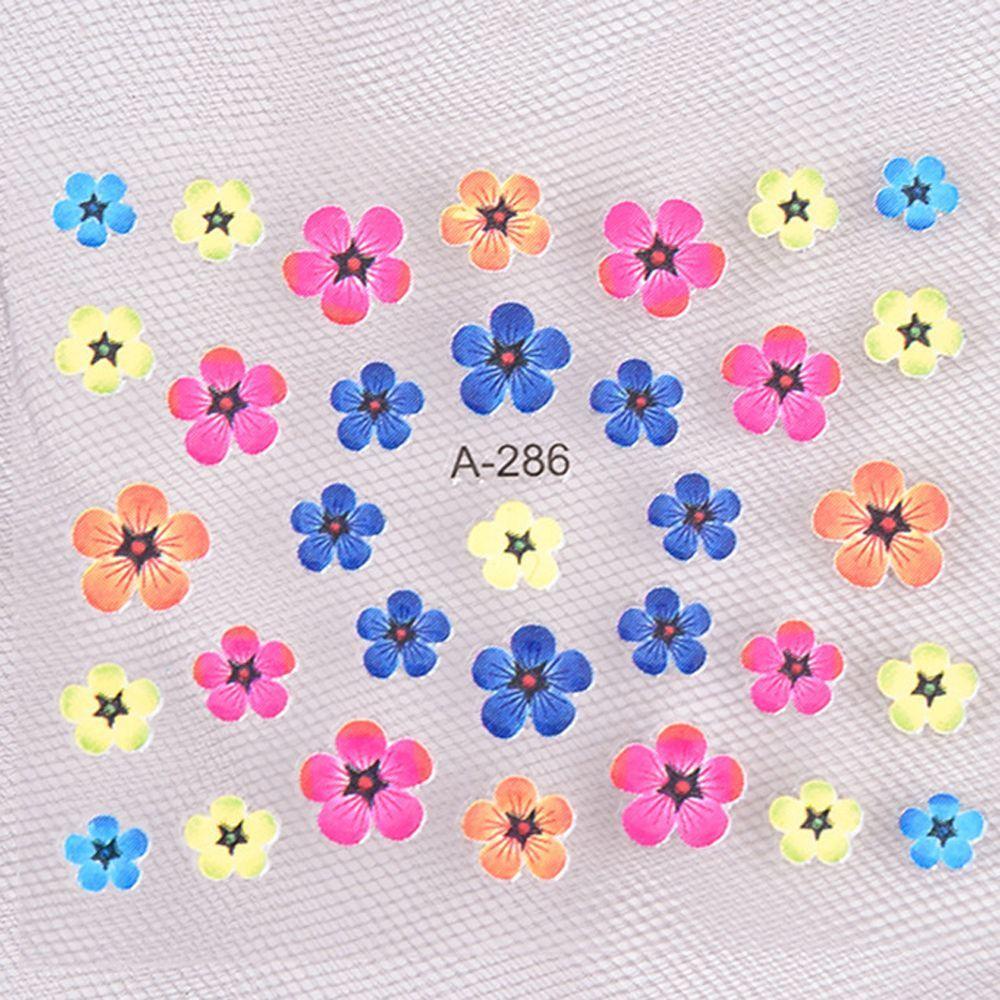 AUGUSTINA Agustina Bunga Stiker Kuku 30Pcs /set Segar Perekat Diri DIY Nail Decals