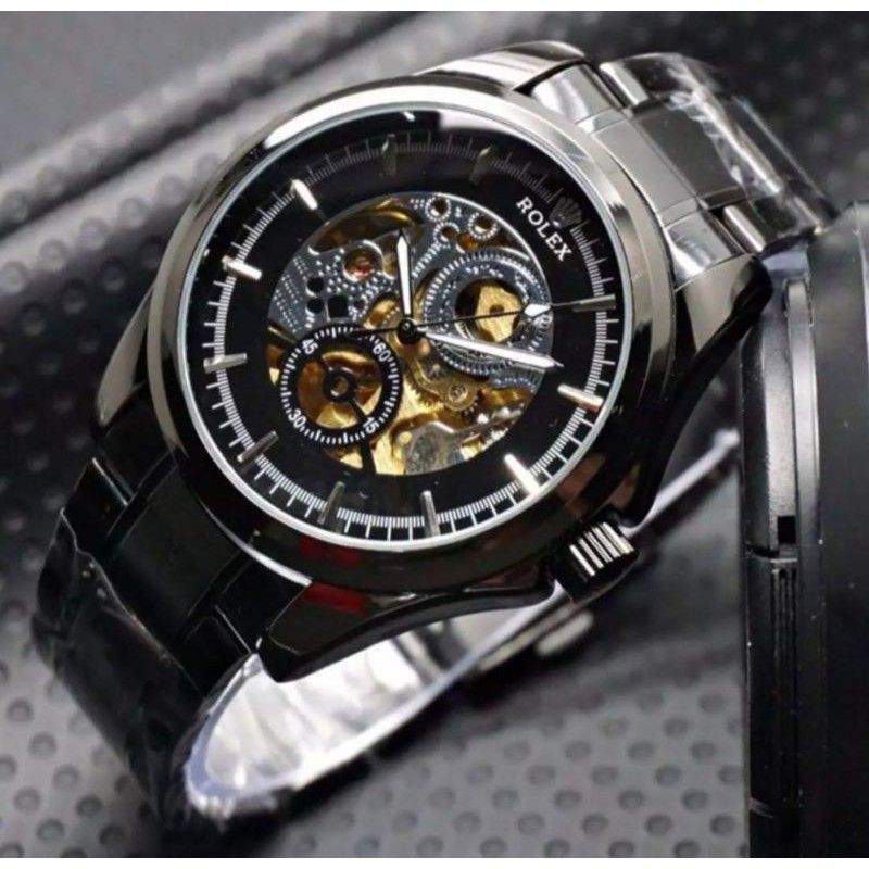 Jam Tangan Pria Rolex 2541 Automatic Mesin Matic Otomatis - Jam Tangan Pria Tanpa Batre Transparan