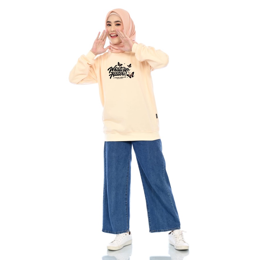 Sweater Wanita What's Up Haters Fleece Gramasi 280-A245 Chesee