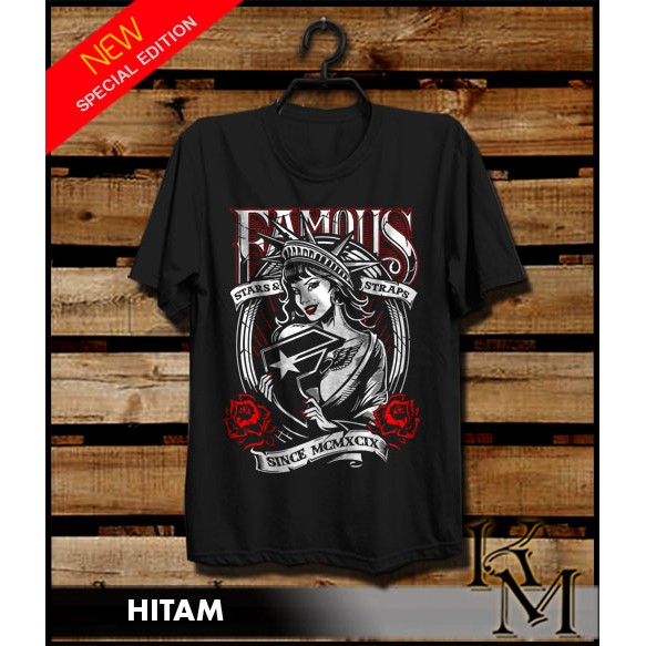 KAOS FAMOUS STARS AND STRAPS WARNA HITAM