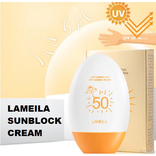 BISA COD !!! LAMEILA SUNBLOCK CREAM ~  SPF50+PA++++ Sun Protective Cream 3053 PERLINDUNGAN DARI SINAR MATAHARI