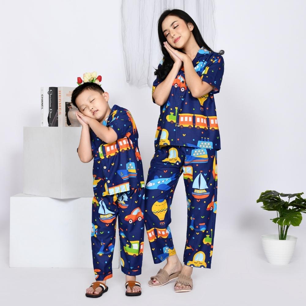 Nyenyak Piyama Anak Laki 10 - 12 Tahun / Setelan Baju Tidur Katun