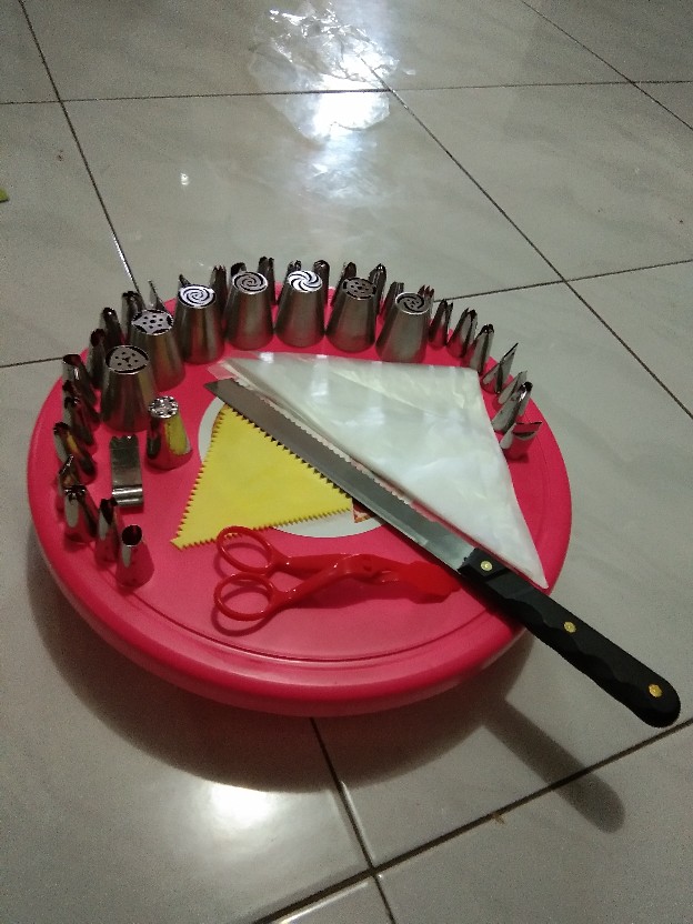 Dekor Set Meja Putar Hias Kue Lengkap Spuit Rusia Original