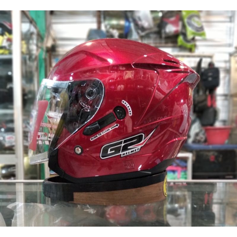 HELM semi DINAMIC G2 OPTIMAX PAKET GANTENG SPOILER-Maroon glosi
