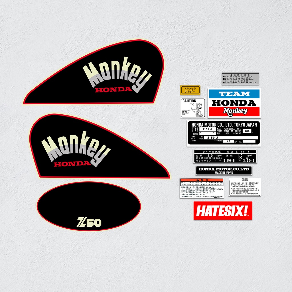 Sticker Decal Honda Monkey Z50 1981 1985 Hatesix