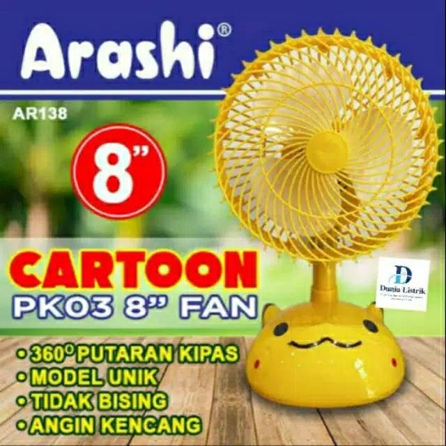 Kipas Angin Duduk ARASHI 2 Fungsi 8 Inchi CARTOON AR 138