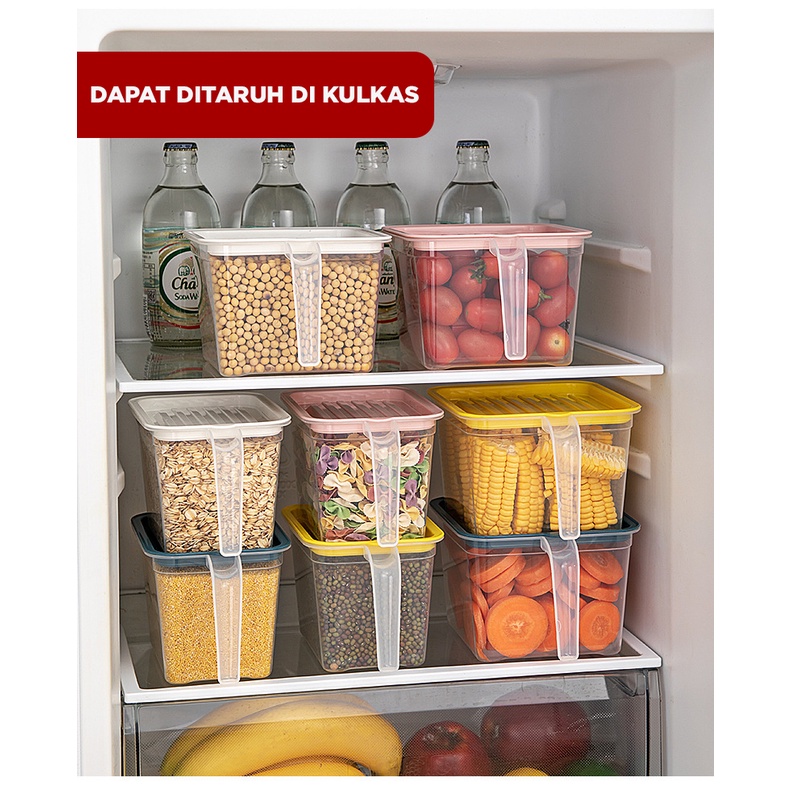 Kotak Tempat Penyimpan Makanan Dapur Kulkas Food Storage / Kotak Penyimpanan Buah / Kotak Penyimpanan Kacang / Kotak Penyimpanan Serbaguna