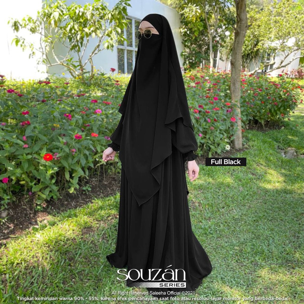 Abaya + French Khimar SOUZAN by Saleeha warna Formal Black