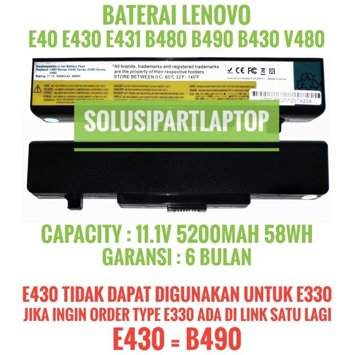 BATERAI Lenovo ThinkPad Edge E430 E435 E440 E445 E530 E535