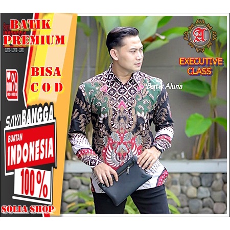 W029 Baju Batik Pria  Kemeja Undangan Pesta Kerja  Lengan Panjang  Premium Original