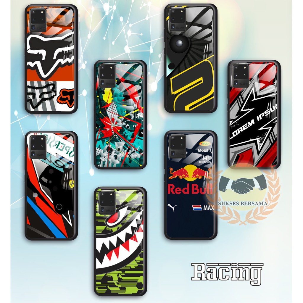 Back case glass RACING Realme C1 C2 C3 U1 2 2 Pro 3 Pro 5 5i 5s Pro 6 Pro X Xt C11 C15 c12 BSB965